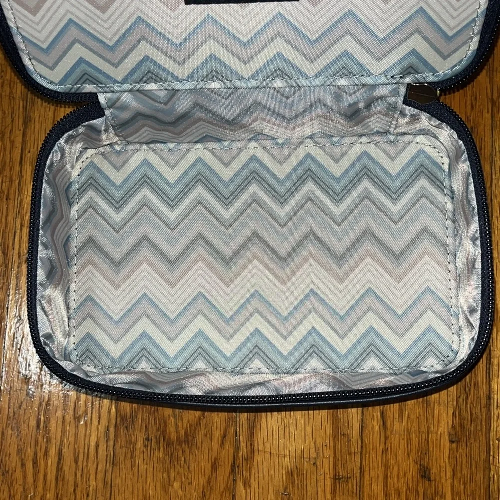 NWOT Missoni Dark Blue Chevron Patterned Travel Bag Toiletries Case